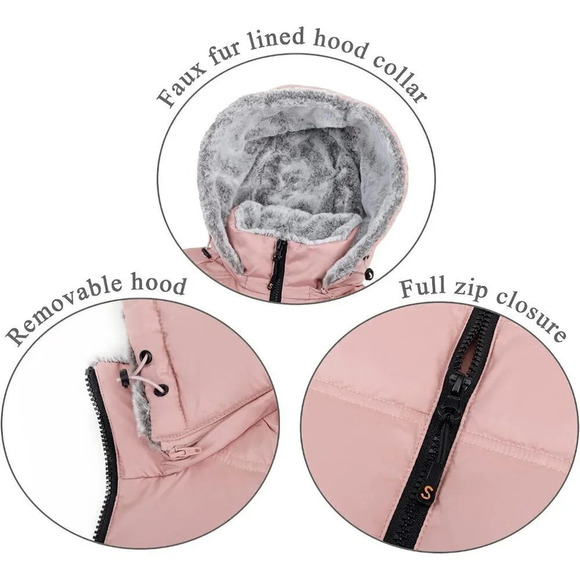 Midweight Down Puffer Warm Hooded Winter Down Jacket for Women - Picture 5 of 6